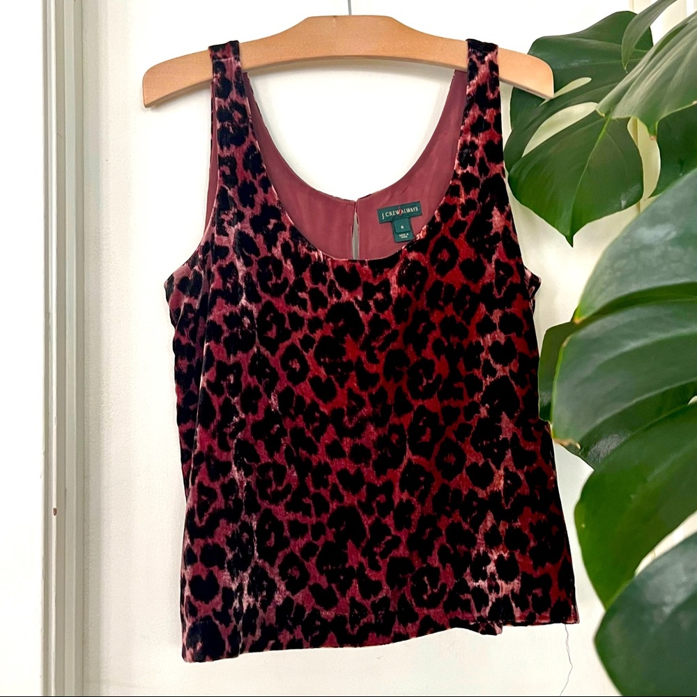 J.Crew ~ Velvet, Animal Print, U-Neck, Tank Top